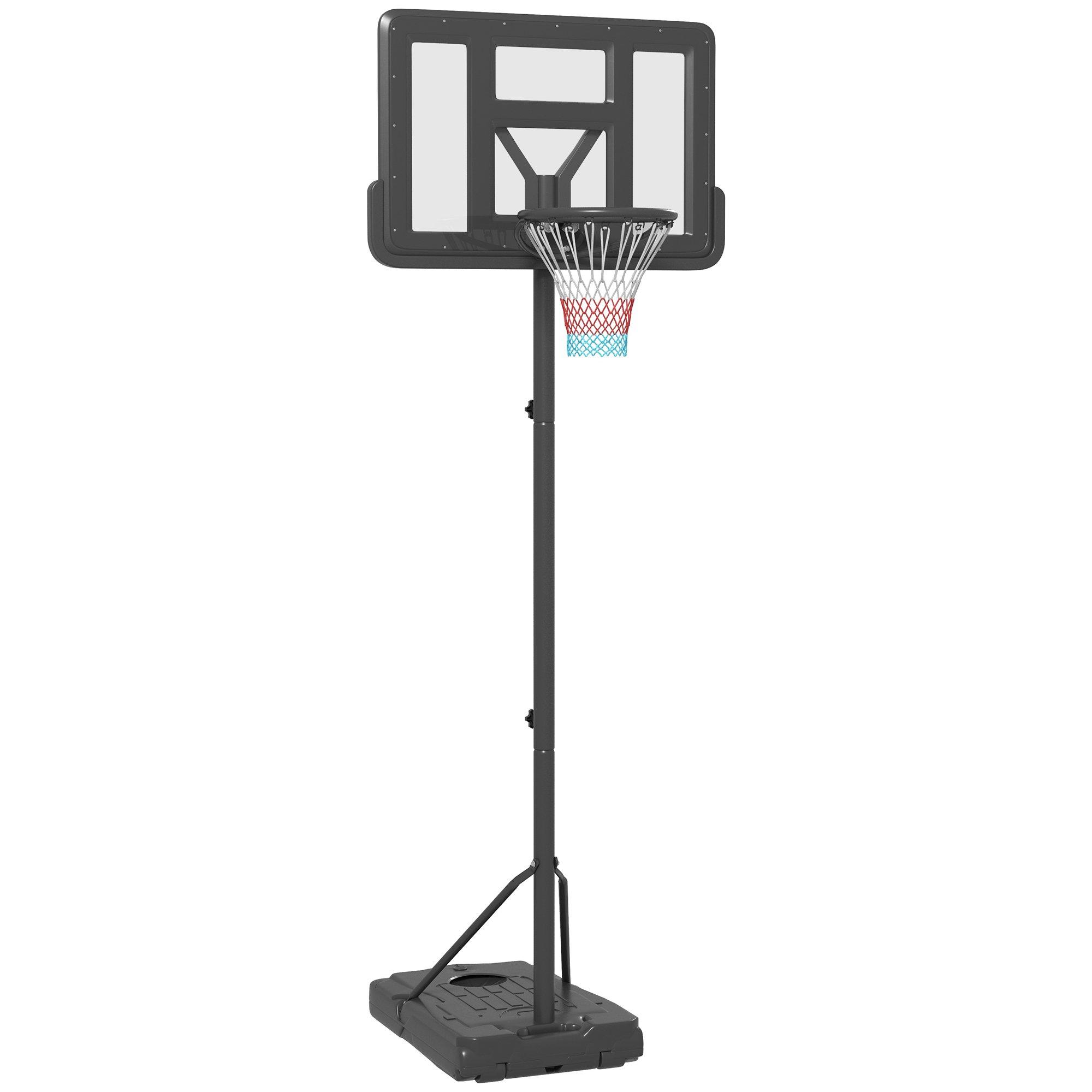 Basketball Backboard Hoop Net Set with Wheels, 200-305cm