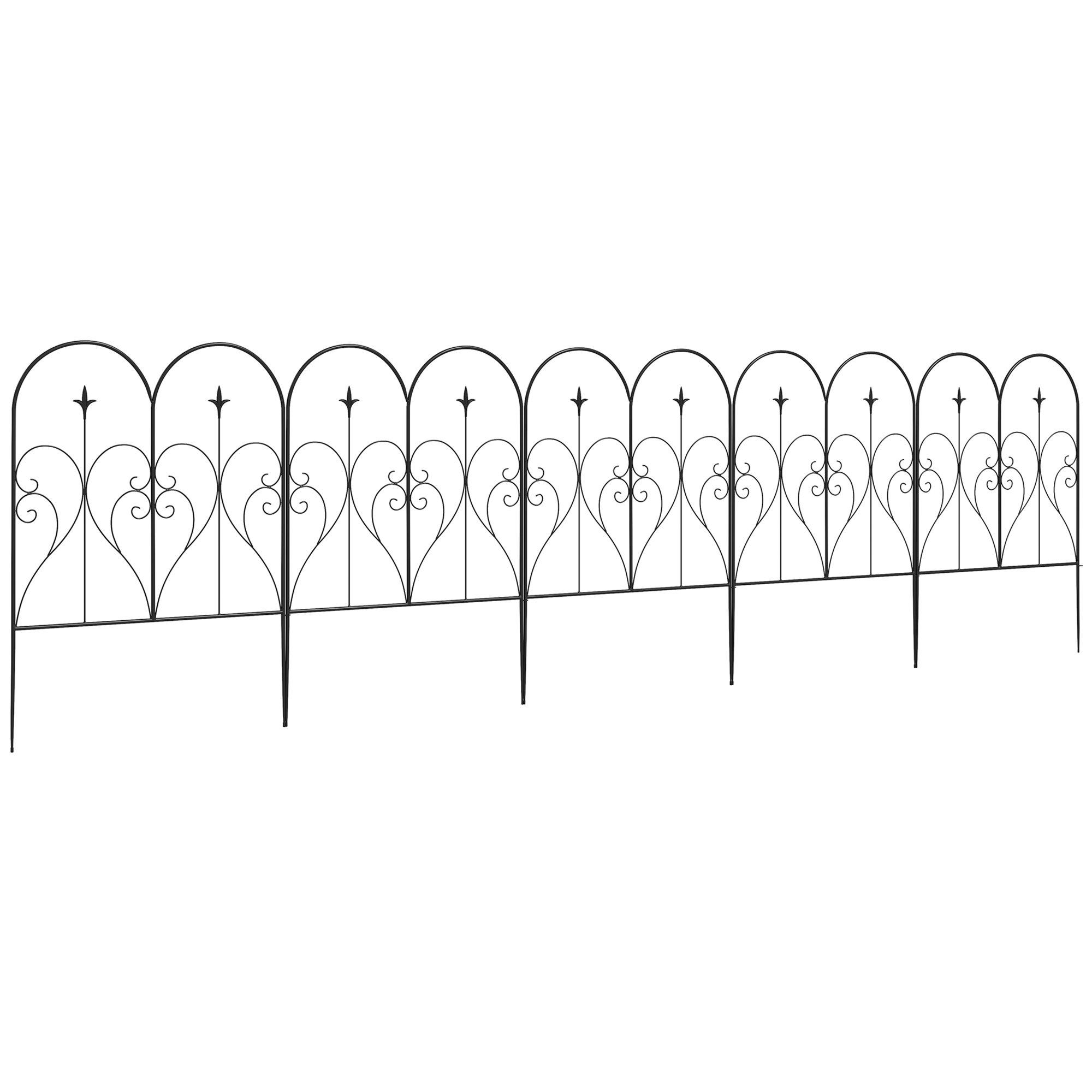5PCs Decorative Garden Fencing 32in x 10ft Metal Border Edging