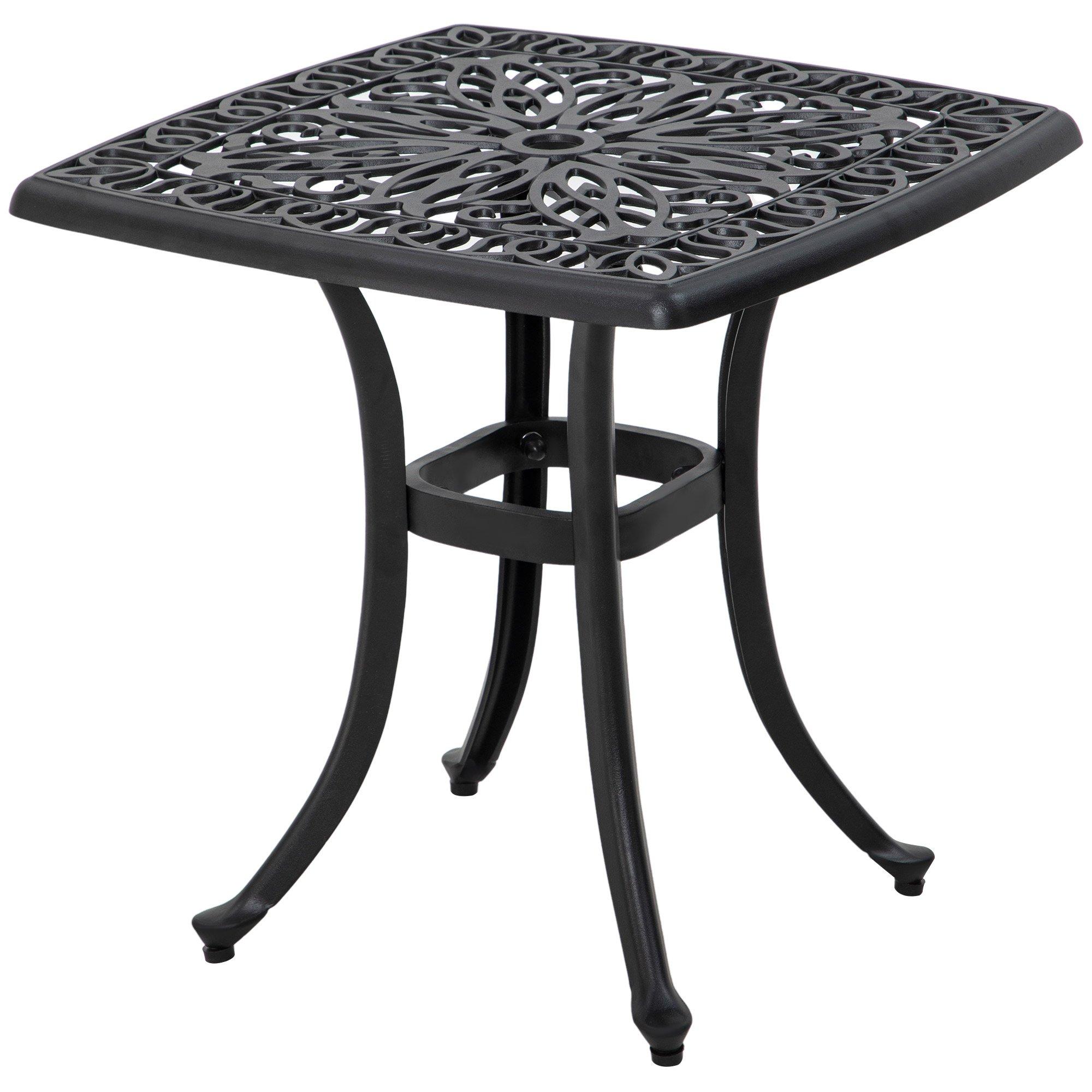 Cast Aluminium Bistro Table with Umbrella Hole for Poolside