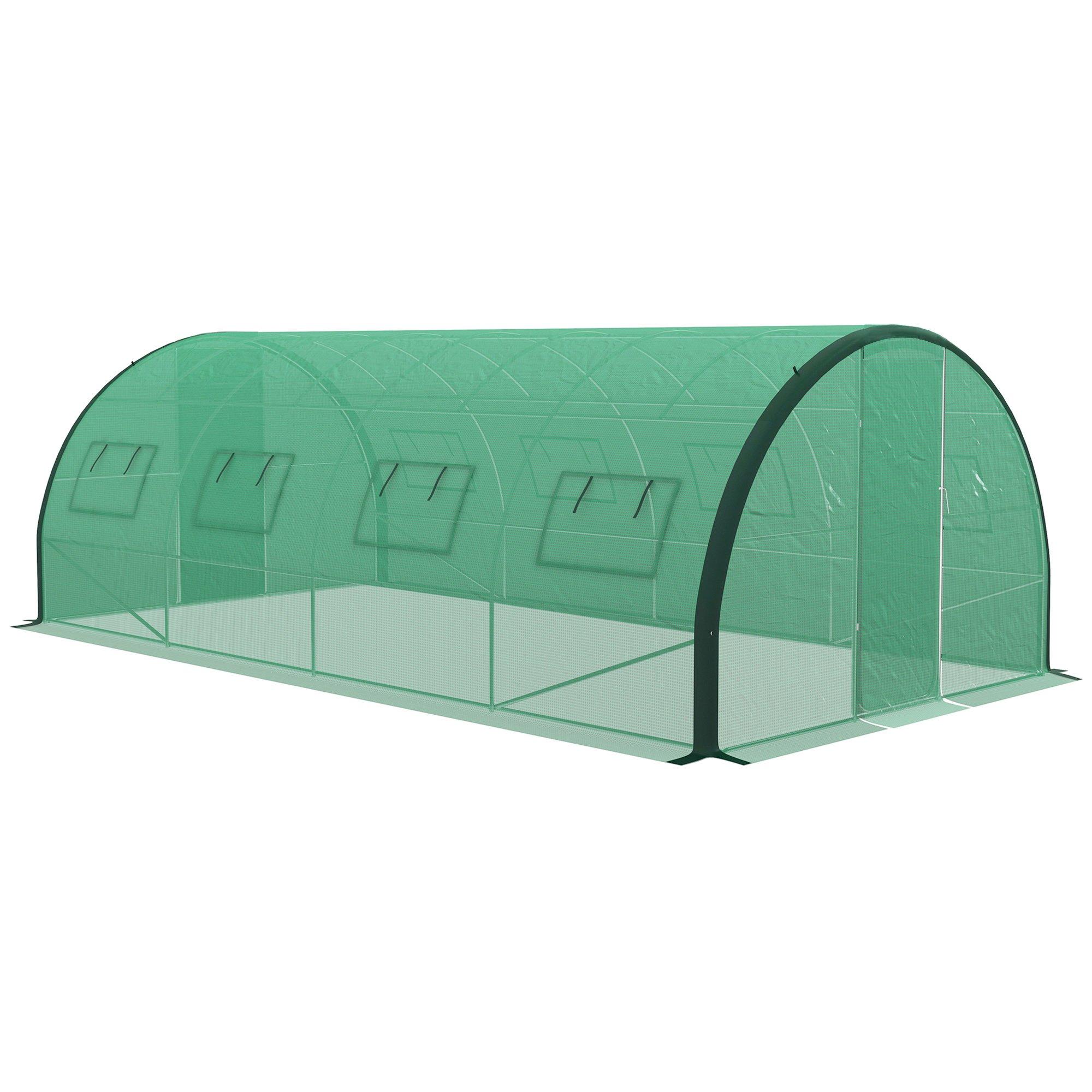 Tunnel Greenhouse, Upgraded Structure, Hinged Doors, 6 x 3(m)