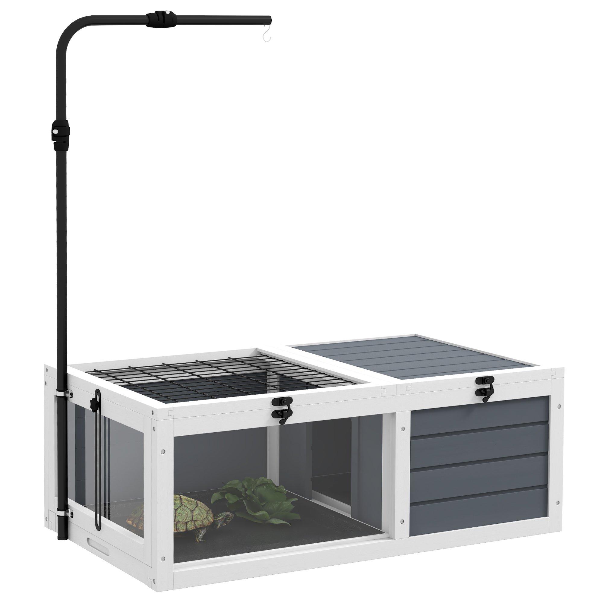 Tortoise House Tortoise Enclosure w/ Adjustable Lamp Holder Openable Lids