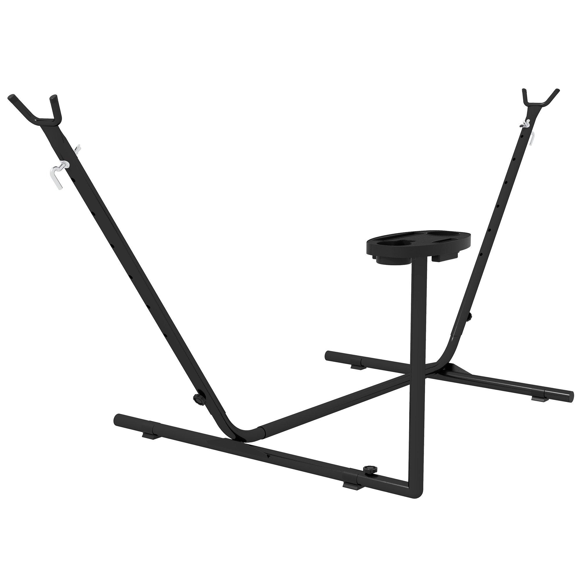 Hammock Stand with Side Tray, Hammock Net Stand with Steel Frame, Black