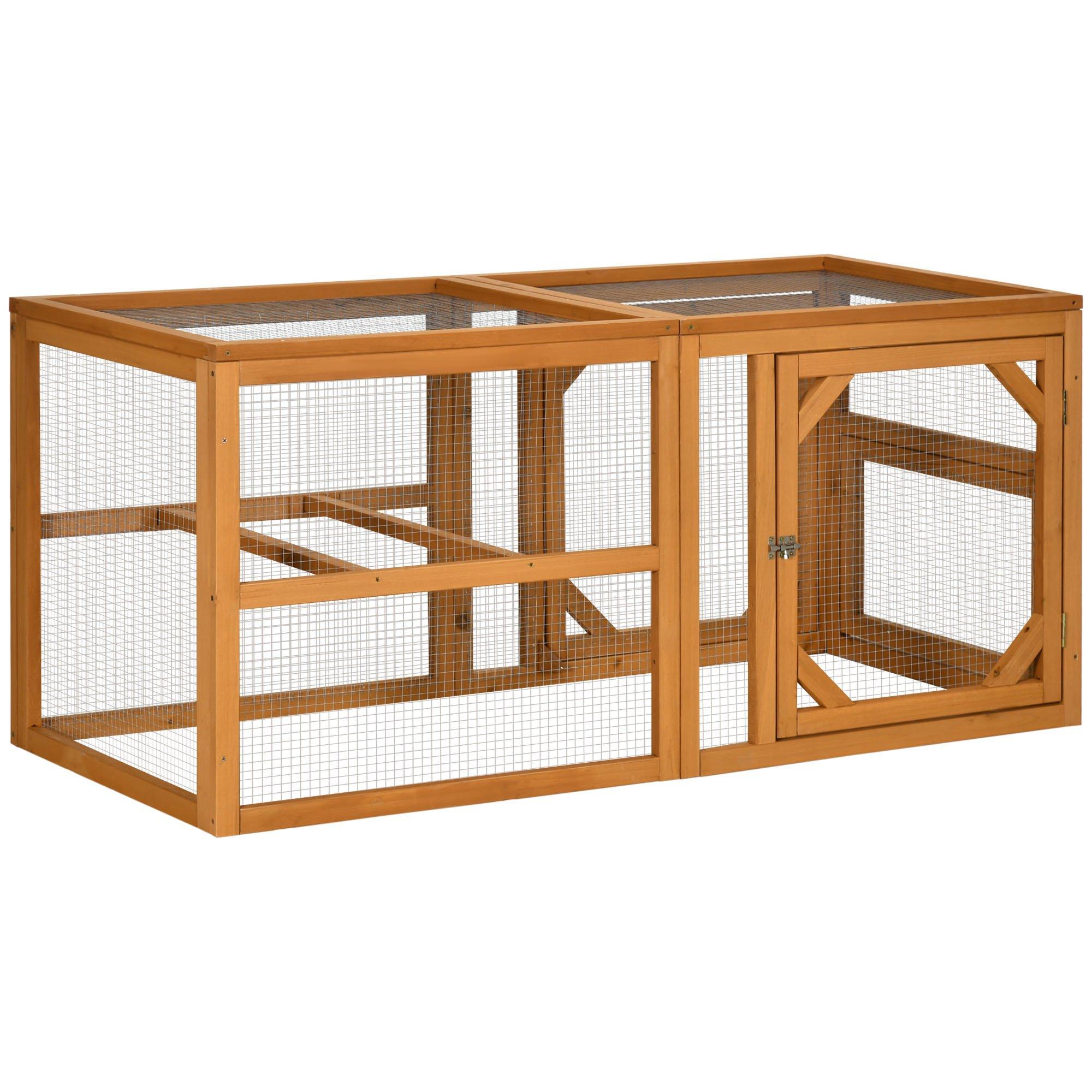 Wooden Chicken Coop w/ Perches, Doors, for 2-4 Chickens