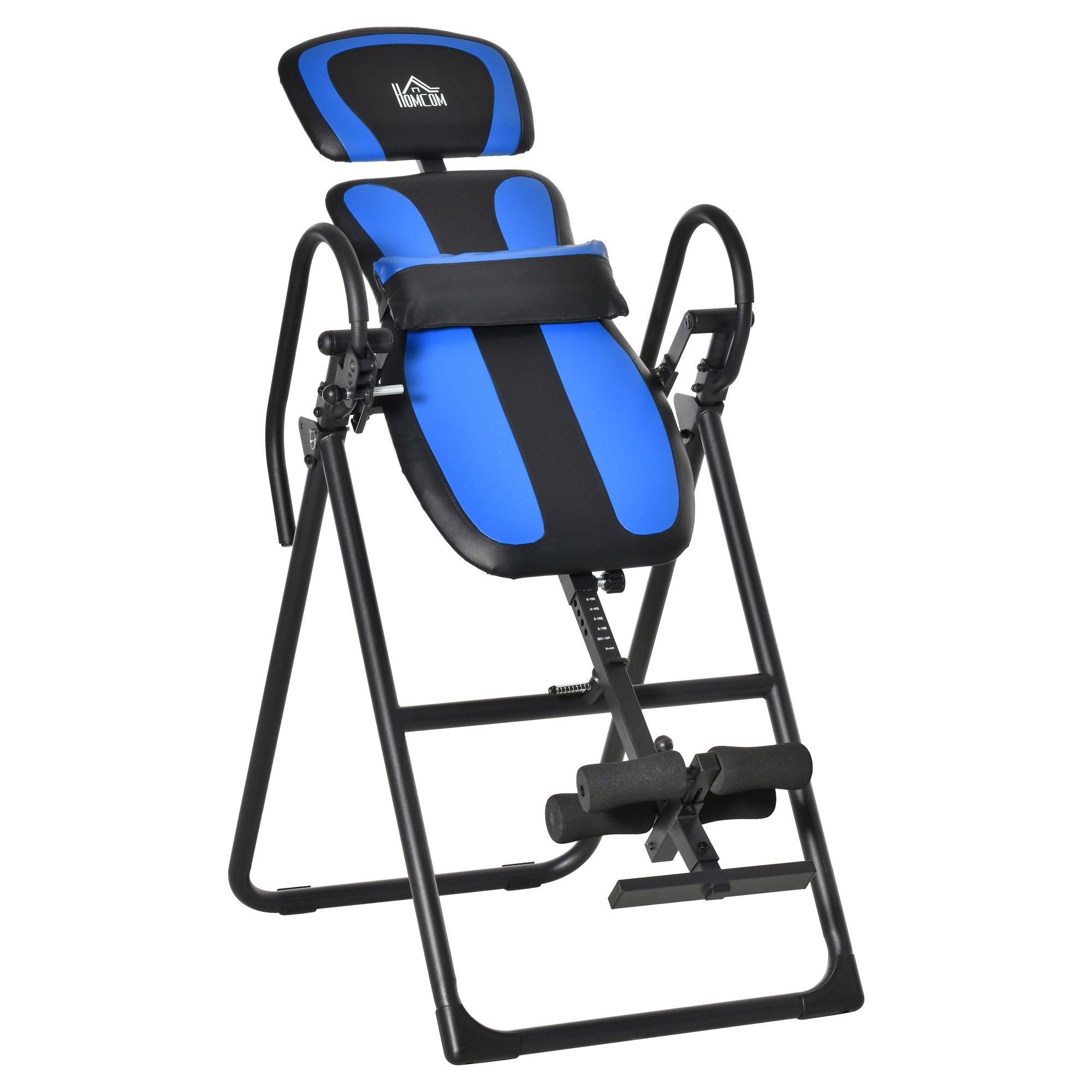 Foldable Gravity Inversion Table, Fitness Bench with Soft Ankle Cushions for Home