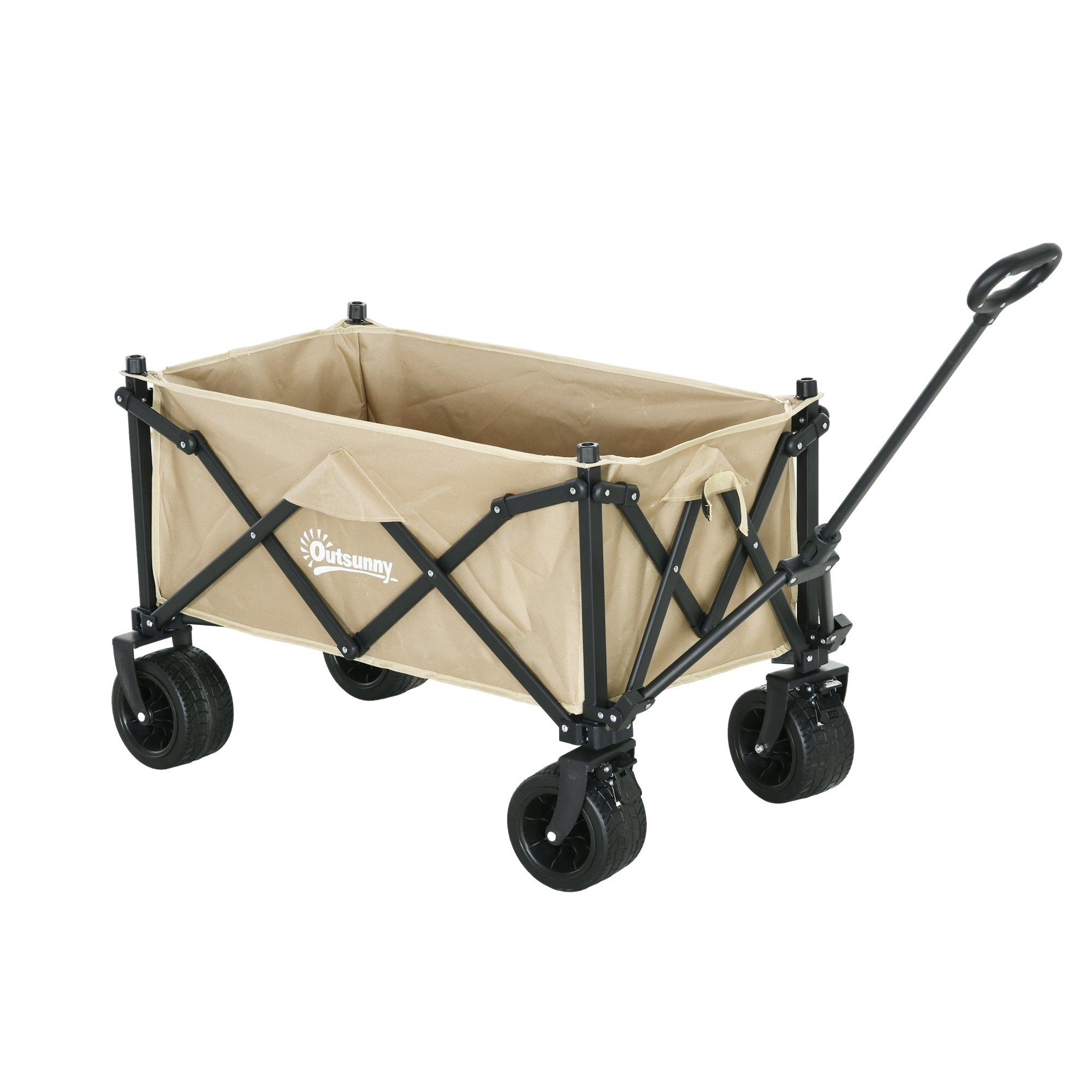 Foldable Garden Cart, Outdoor Utility Wagon with Carry Bag