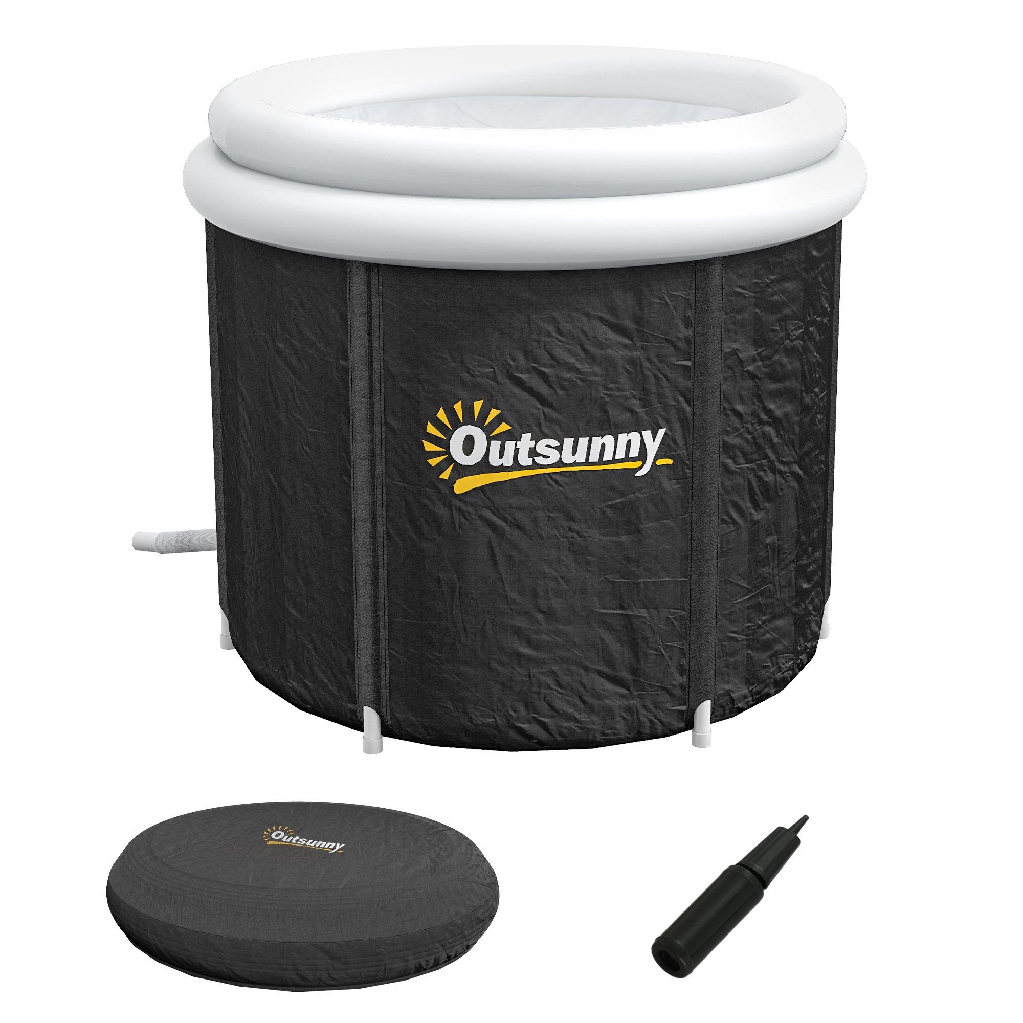 Polar Recovery Tub, Portable Ice Bath for Cold Water Therapy Training - Black