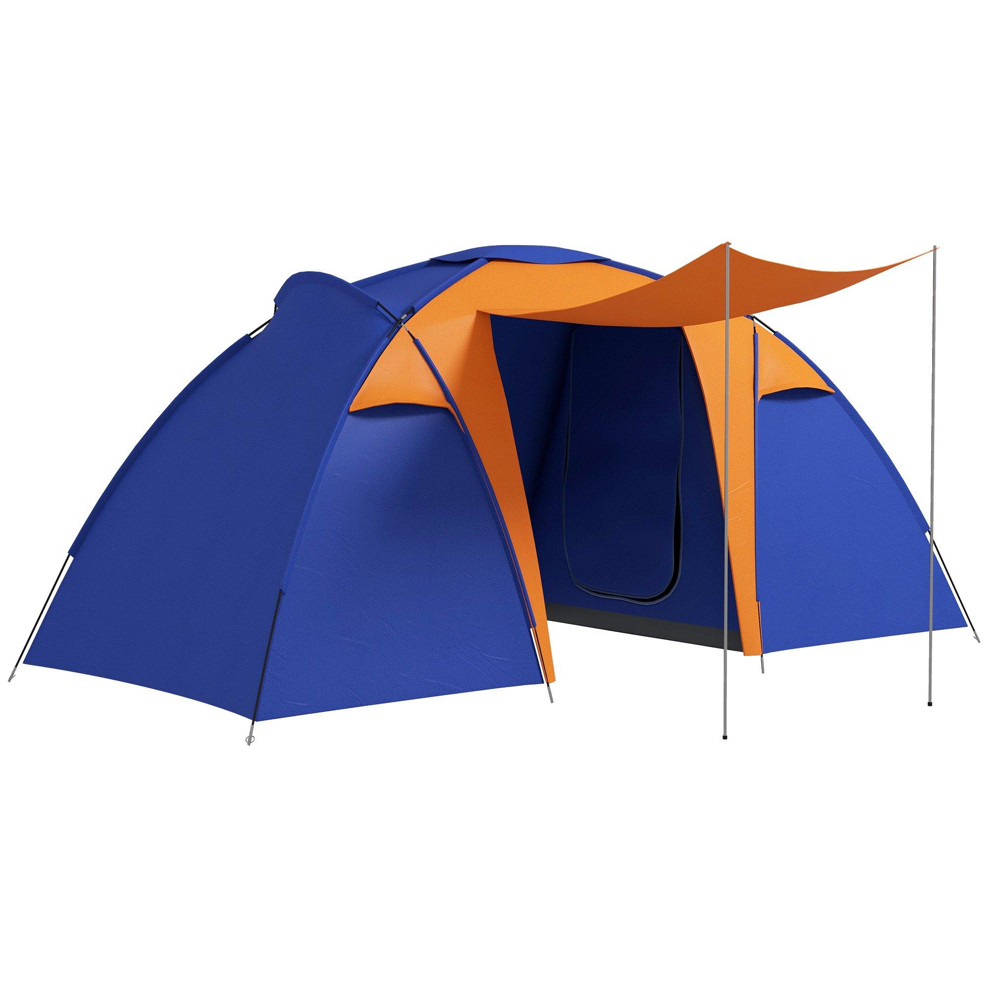 Large Camping Tent with 2 Bedroom, Living Area and Awning for 4-6 Person