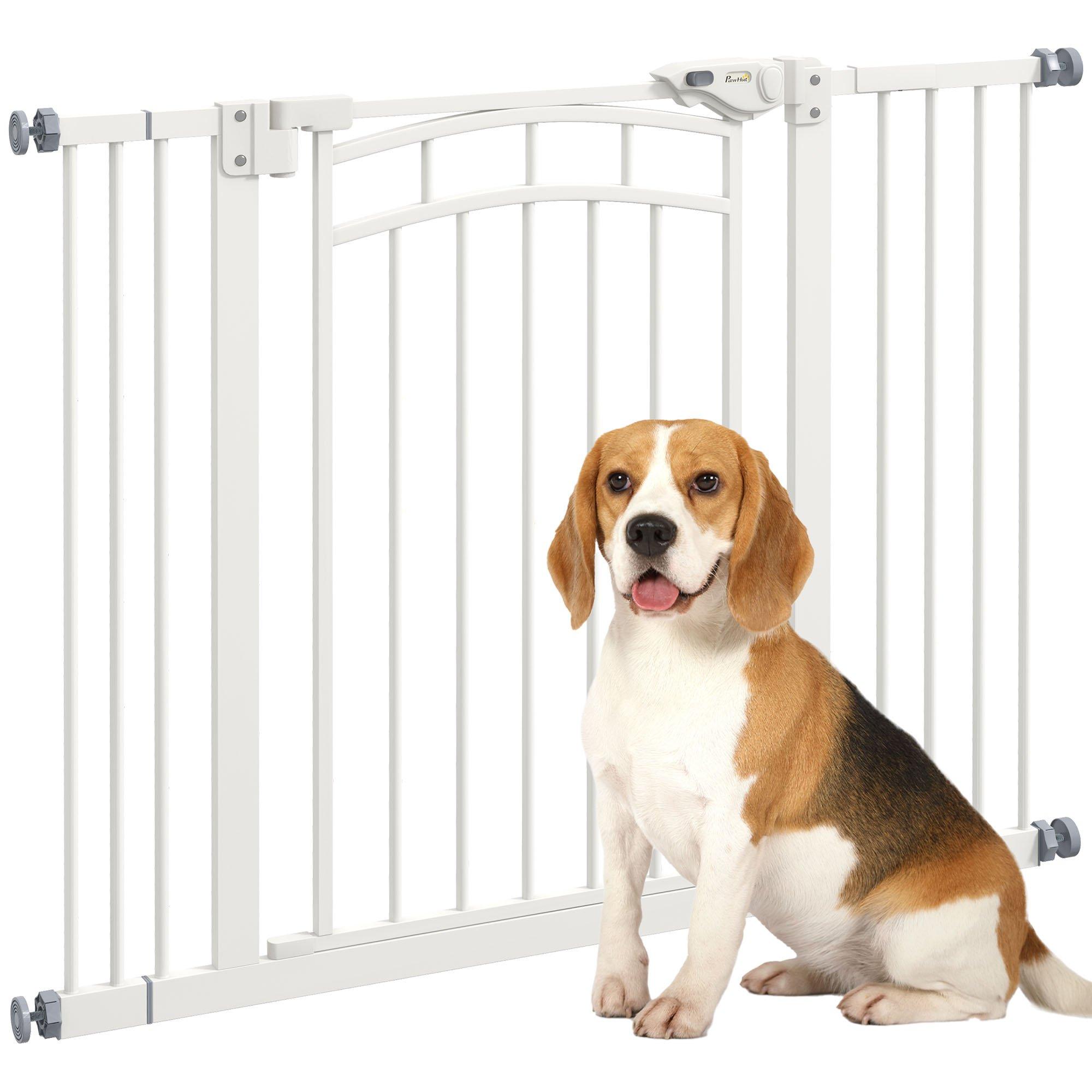 Pressure Fit Safety Gate for Small, Medium Dogs, 74-100cm Openings - White