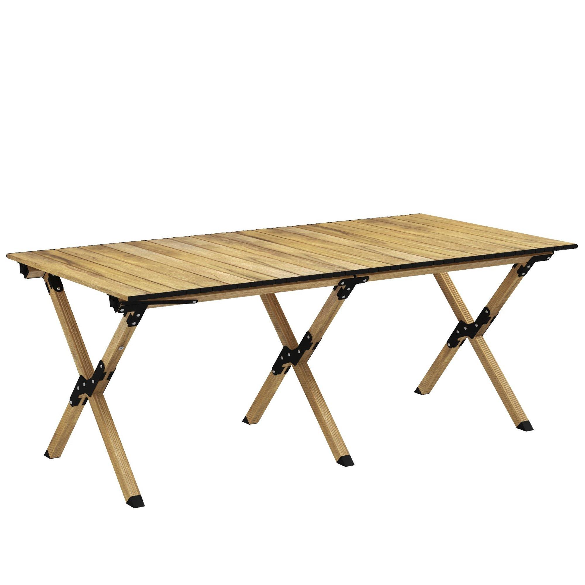 Folding Camping Table Aluminium Picnic Table with Roll-Up Top