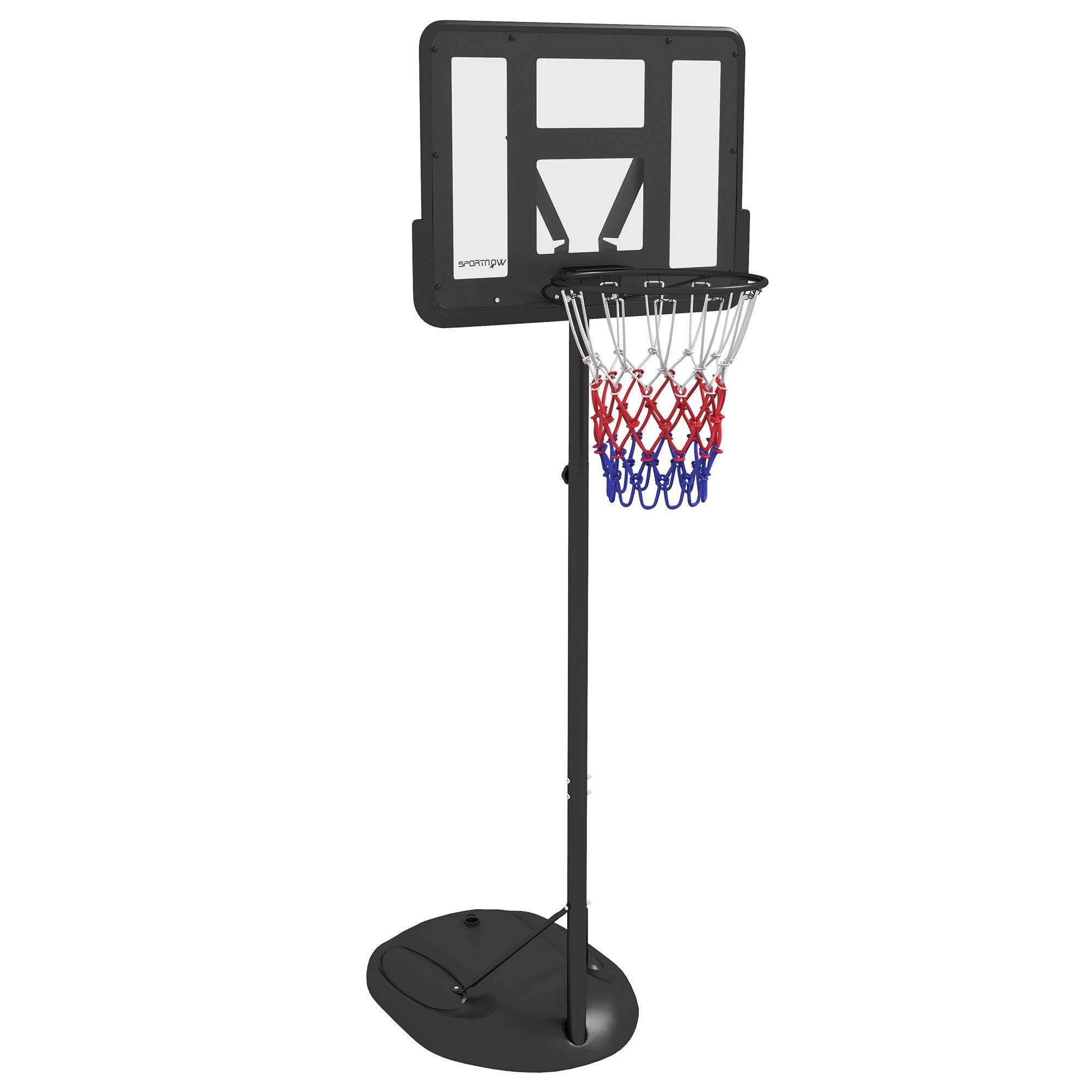 1.7-2.3m Basketball Hoop and Stand w/ Weighted Base, Wheels