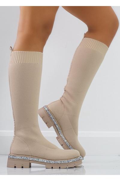 Sparkly Calf Stretch Sock Boots