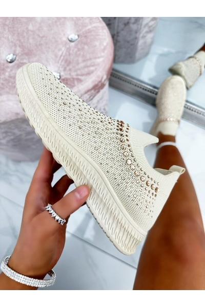 Lemonade Crystal Lace Trim Trainers White - SHOES from Lemonade UK