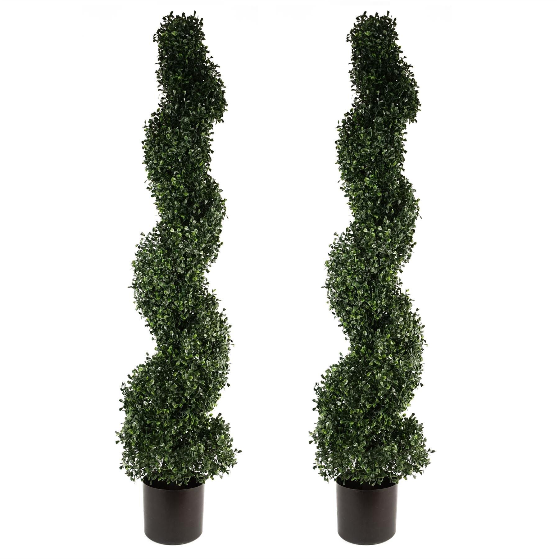 120cm UV Resistant Boxwood Tree Spiral Topiary - 1058 leaves