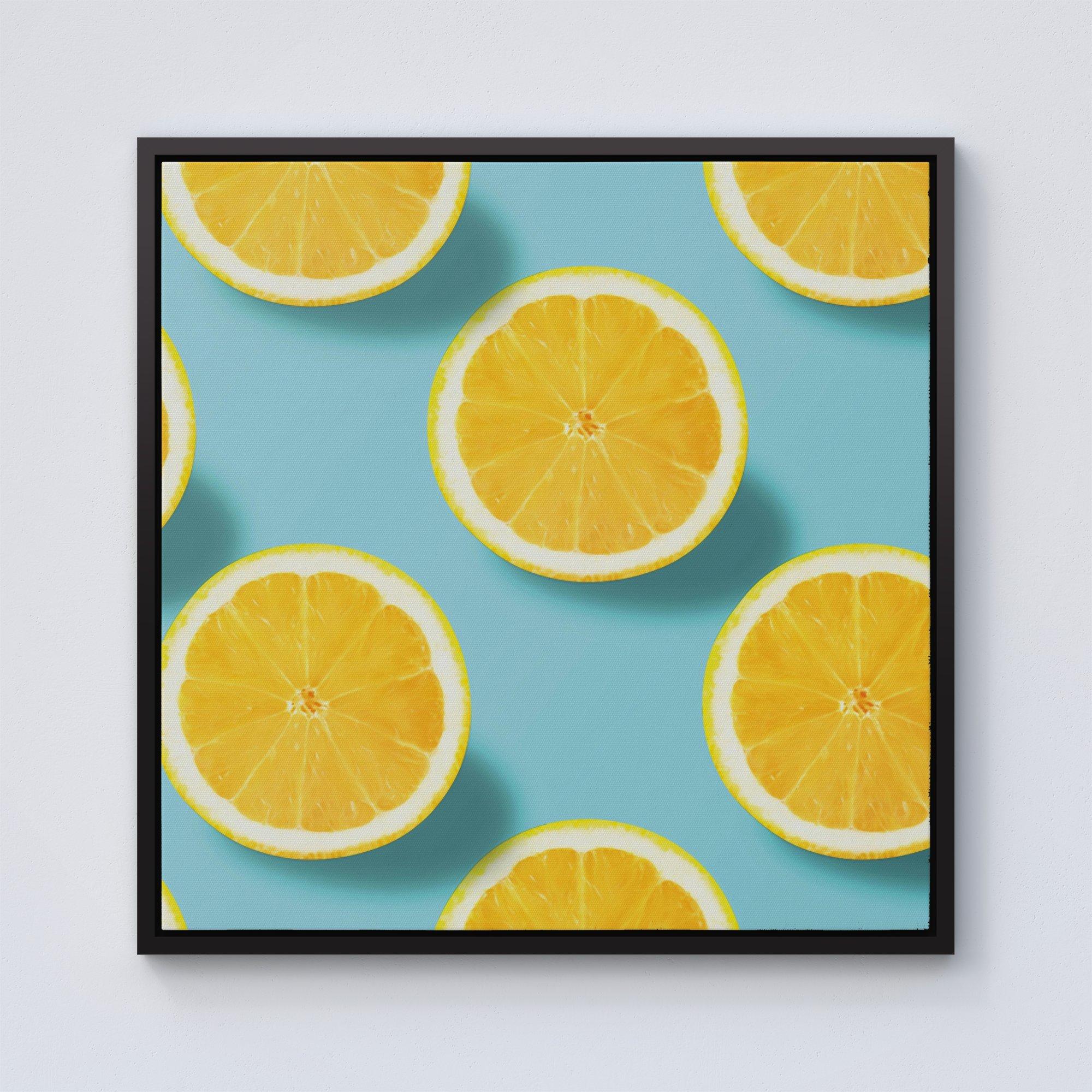 Fresh Lemons Framed Canvas