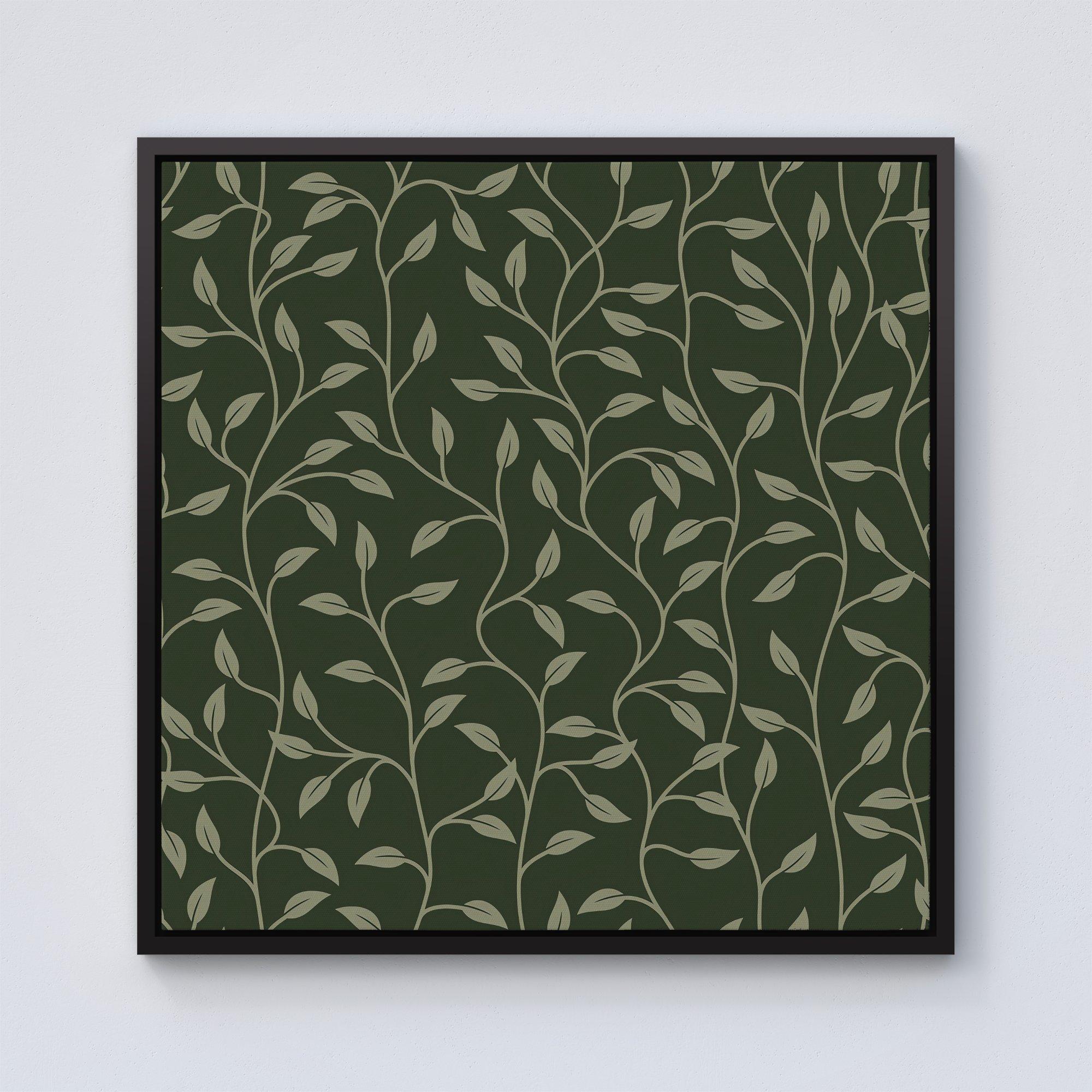 Green Shrub With Leaves Framed Canvas