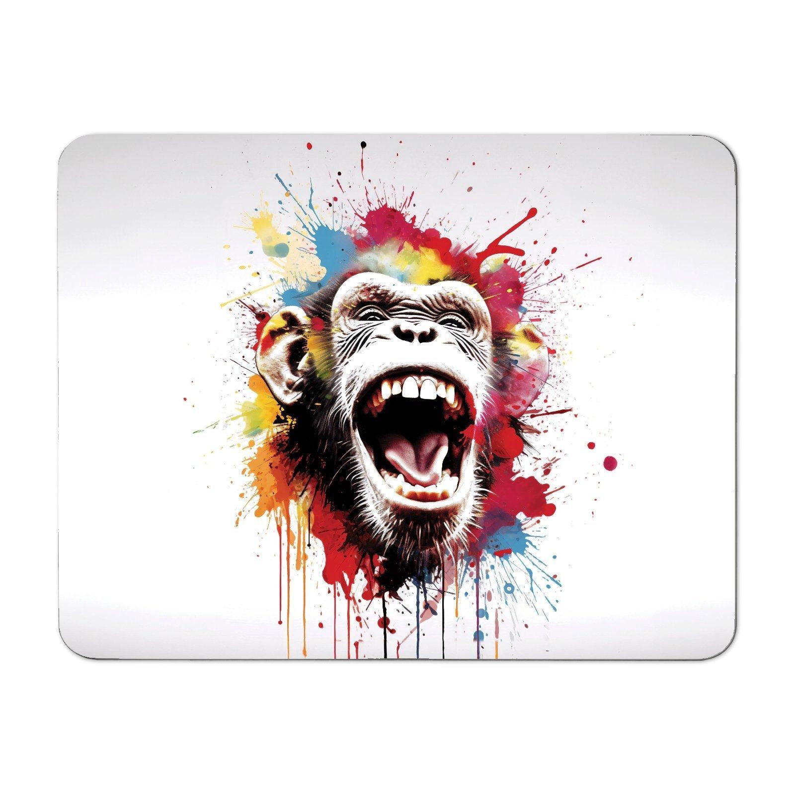 Coloured Splashart Crazy Monkey Face Placemats