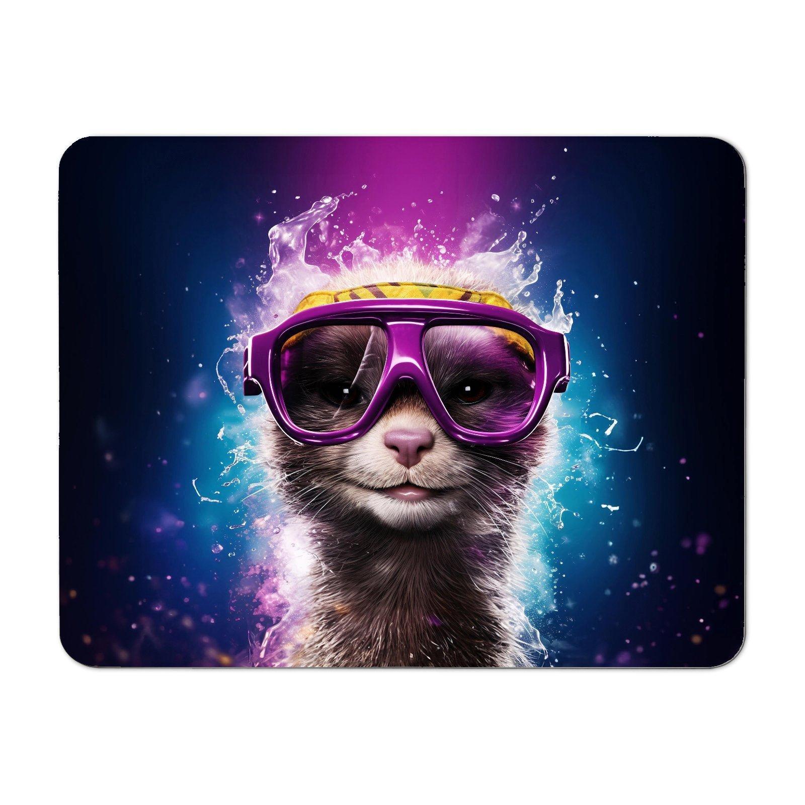 Splashart Ferret With Glasses Purple Placemats