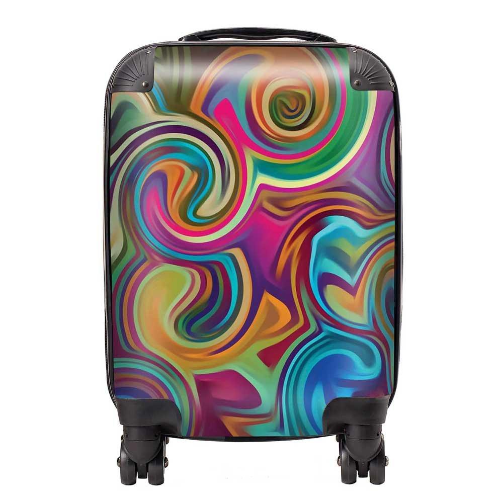 Colourful Wave Pattern Suitcase