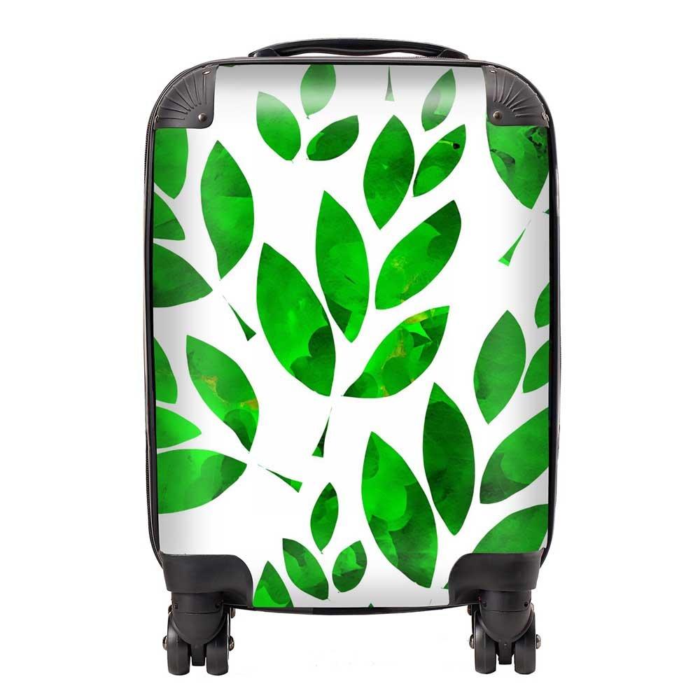 Watercolor Abstract Leaves Suitcase
