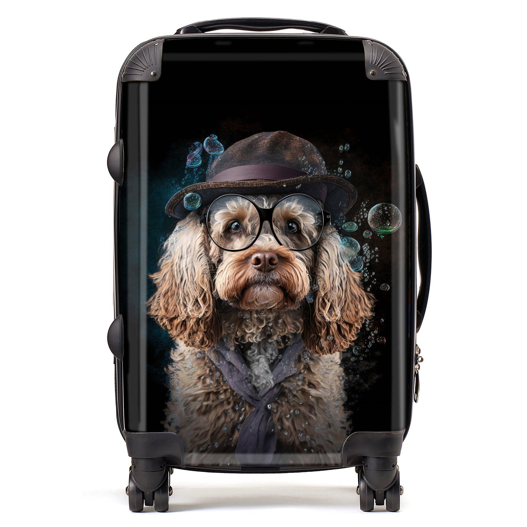 Cockapoo Dog With Glasses Splashart Suitcase