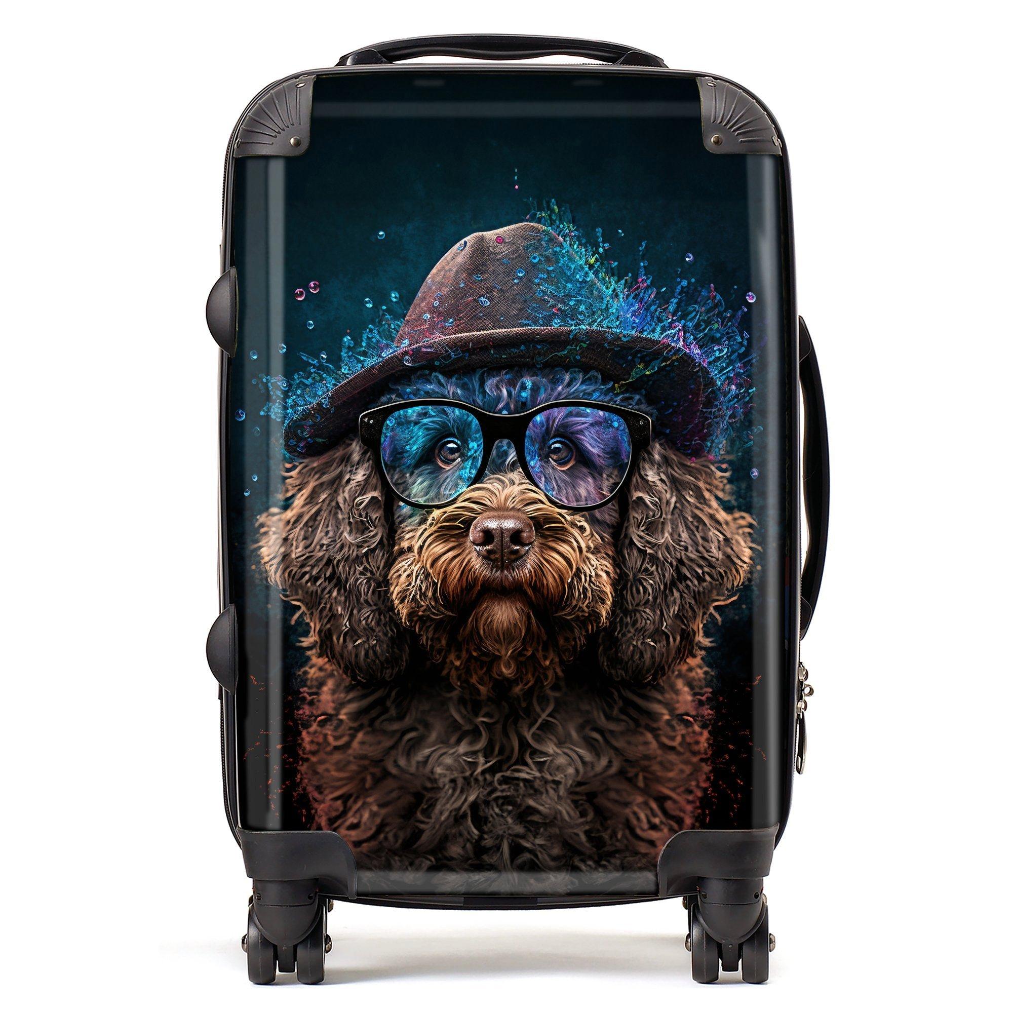 Labradoodle Dog With Glasses Splashart Suitcase