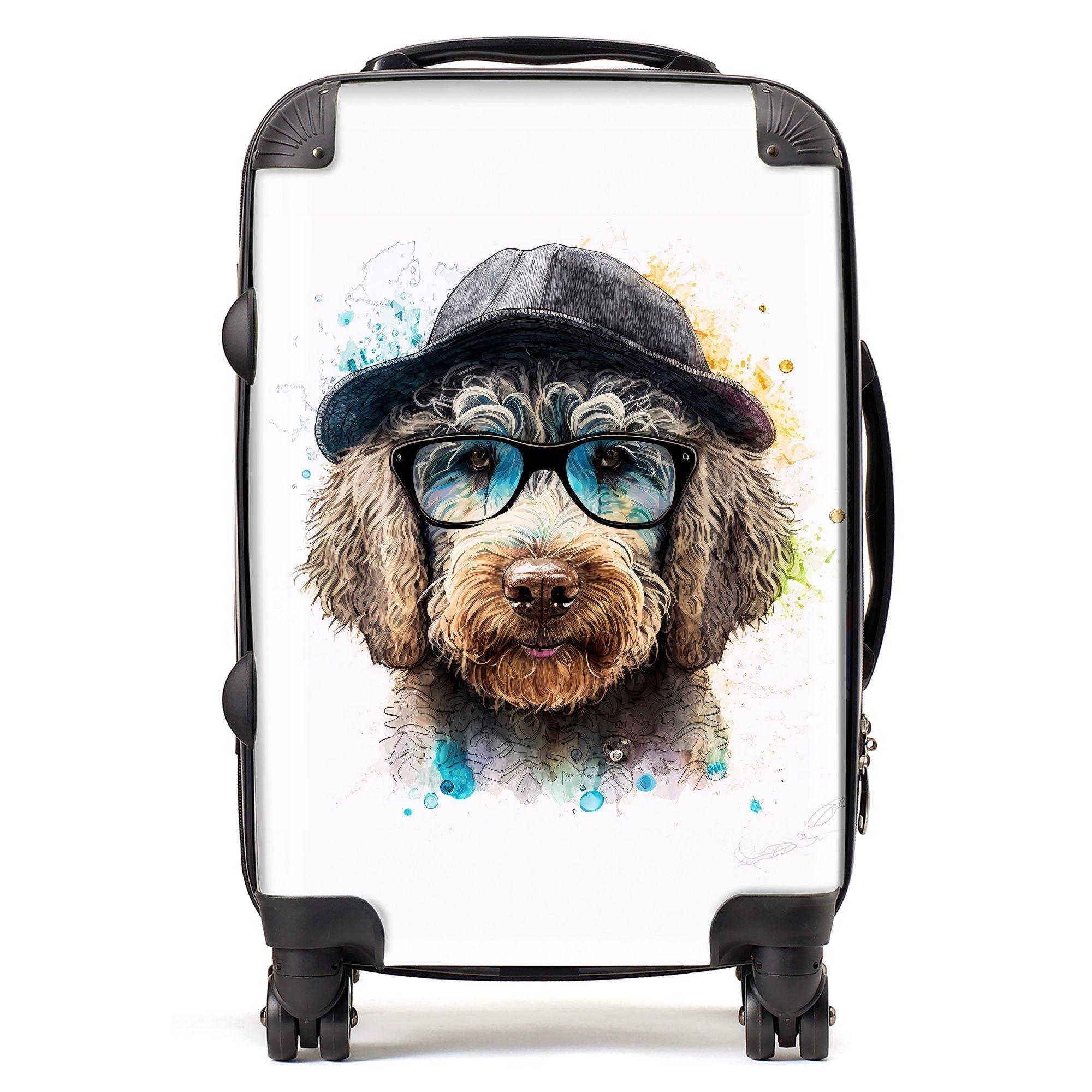 Labradoodle Dog Face Splashart Suitcase