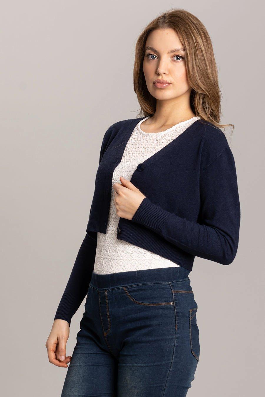 Cropped Knit Cardigan