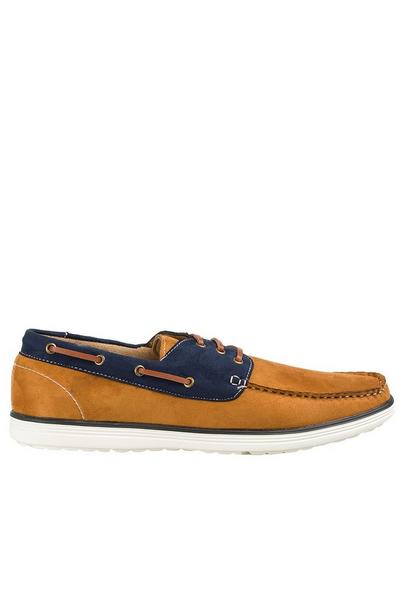 Mens Contrast Lace Up Boat Shoes
