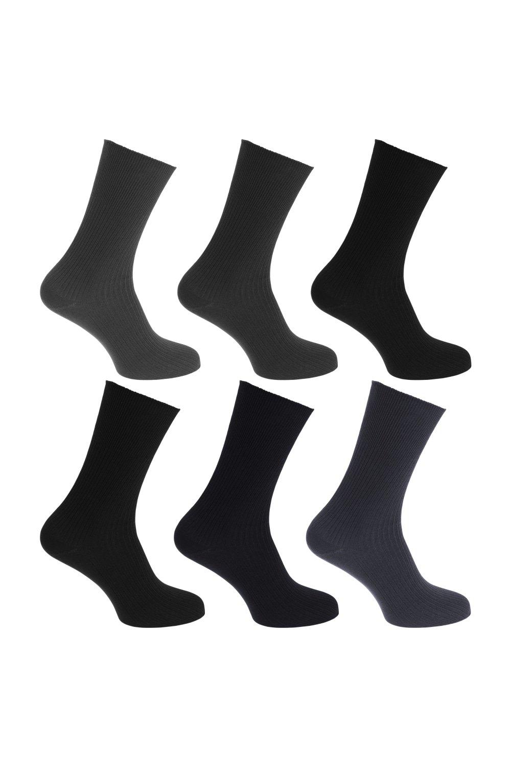 Bamboo Super Soft Work/Casual Non Elastic Top Socks (Pack Of 6)