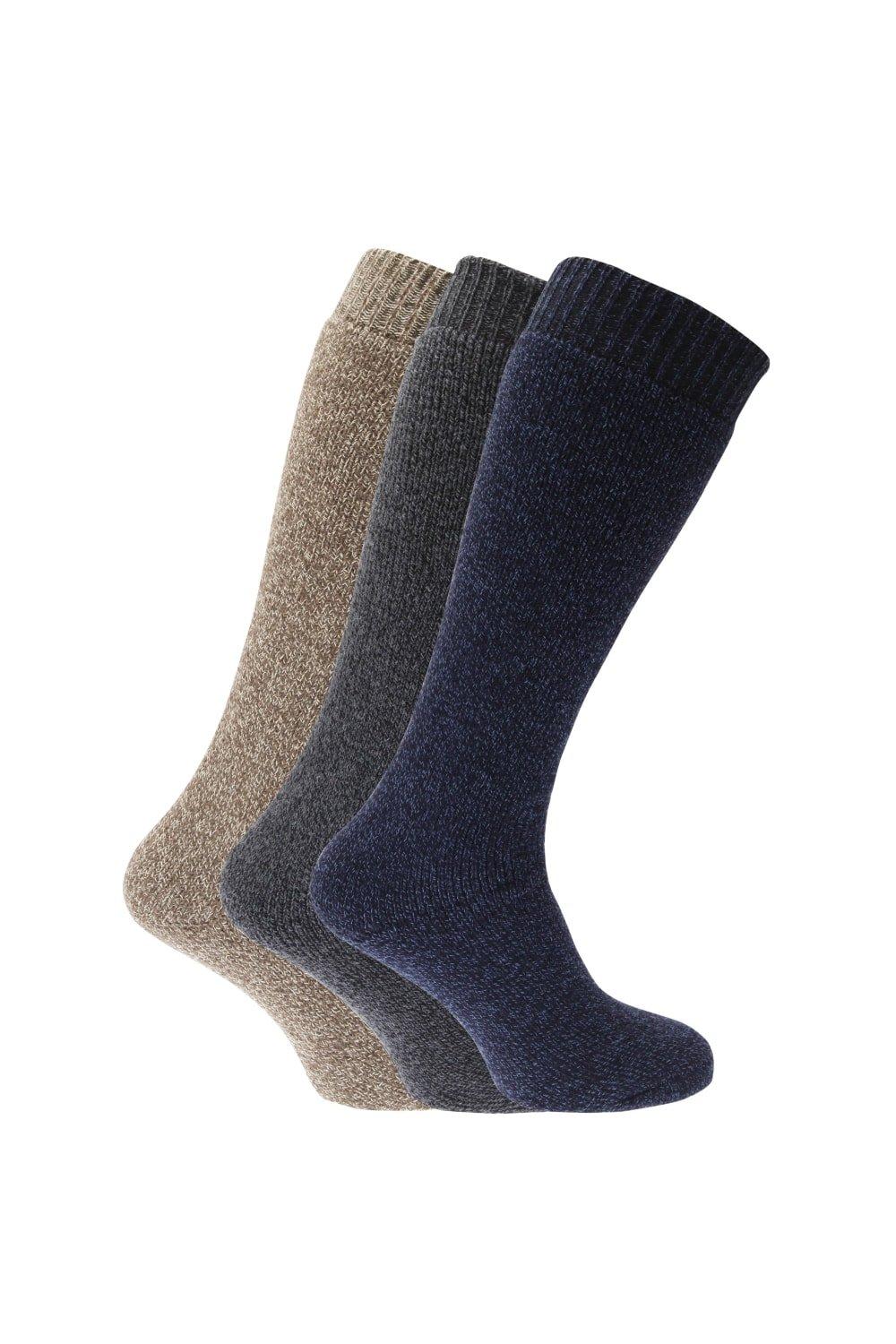 Thermal Wool Blend Long Wellington Boot Socks (Pack Of 3)