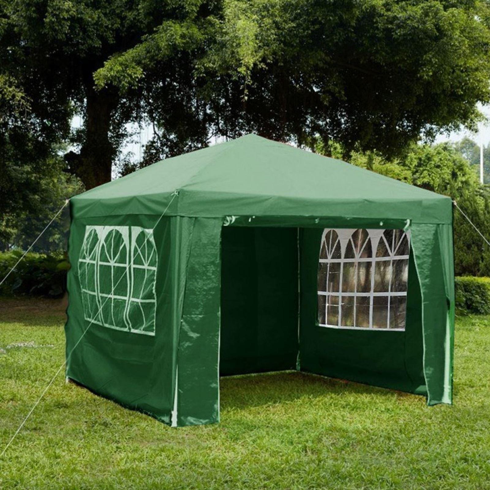 Gr8 Garden (Green) Gazebo With Sides 3x3m | Outdoor Party Tent