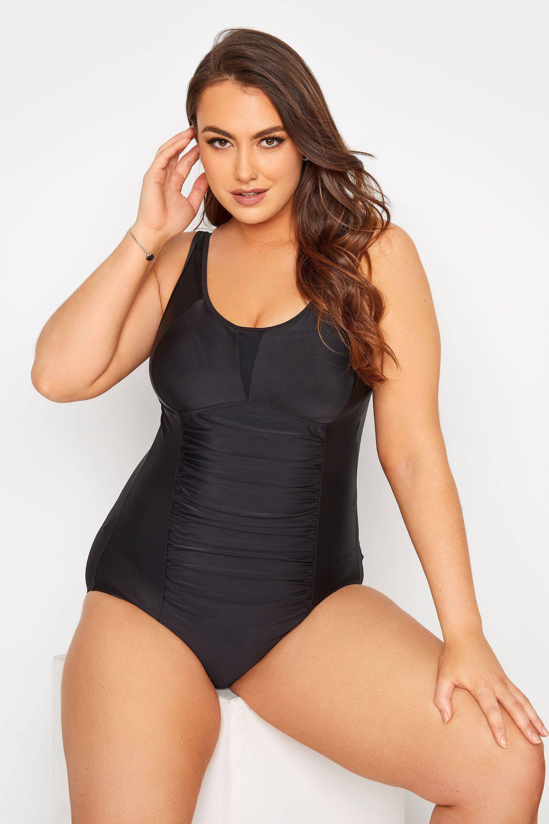 Ruched Mesh Swimsuit