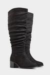 Yours Extra Wide Fit Knee High Ruched Heeled Boots thumbnail 1