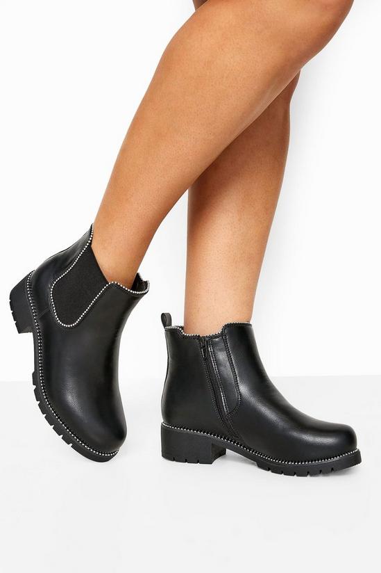 Yours Extra Wide Fit Studded Chelsea Boots 2
