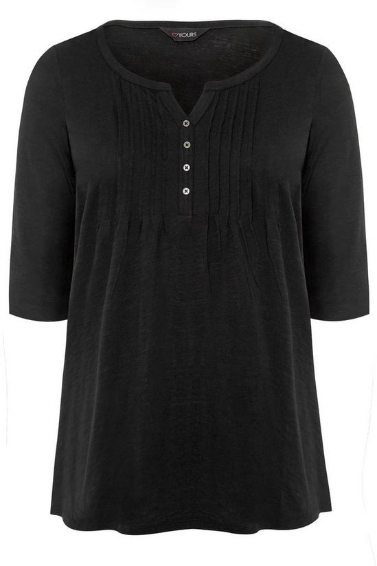 Yours Pintuck Henley Cotton Top 2