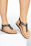 Yours Wide & Extra Wide Fit Diamante Flower Sandals thumbnail 1