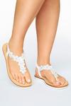 Yours Extra Wide Fit Diamante Flower Sandals thumbnail 1