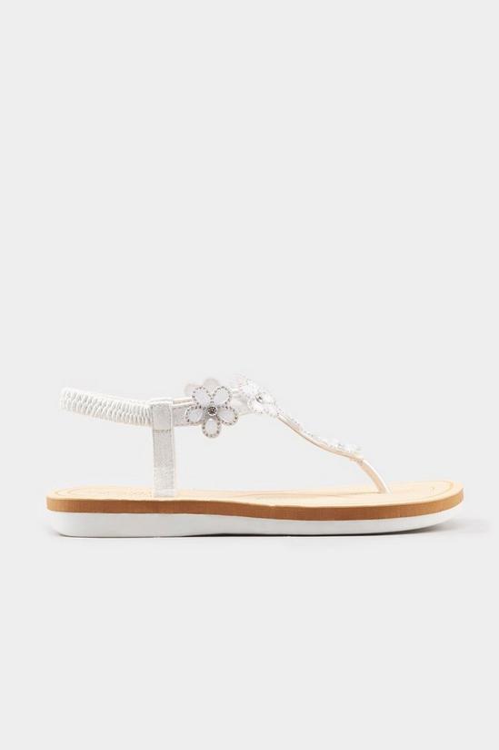 Yours Extra Wide Fit Diamante Flower Sandals 3