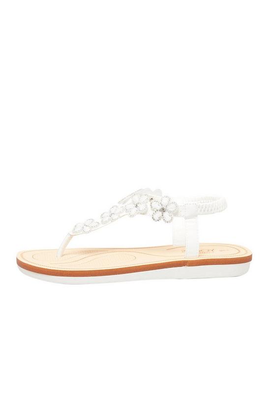 Yours Extra Wide Fit Diamante Flower Sandals 4