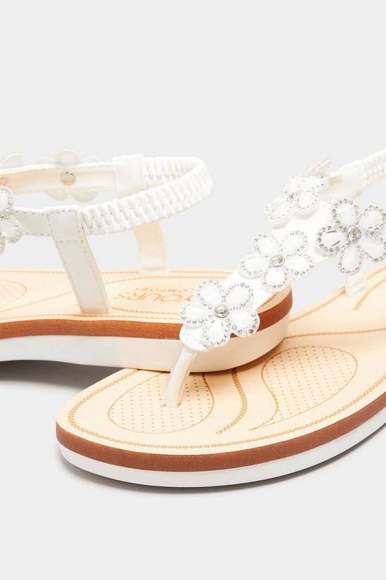 Yours Extra Wide Fit Diamante Flower Sandals 5