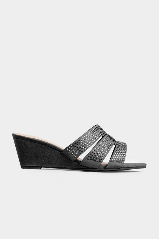 Yours Extra Wide Fit Diamante Wedge Mules 5