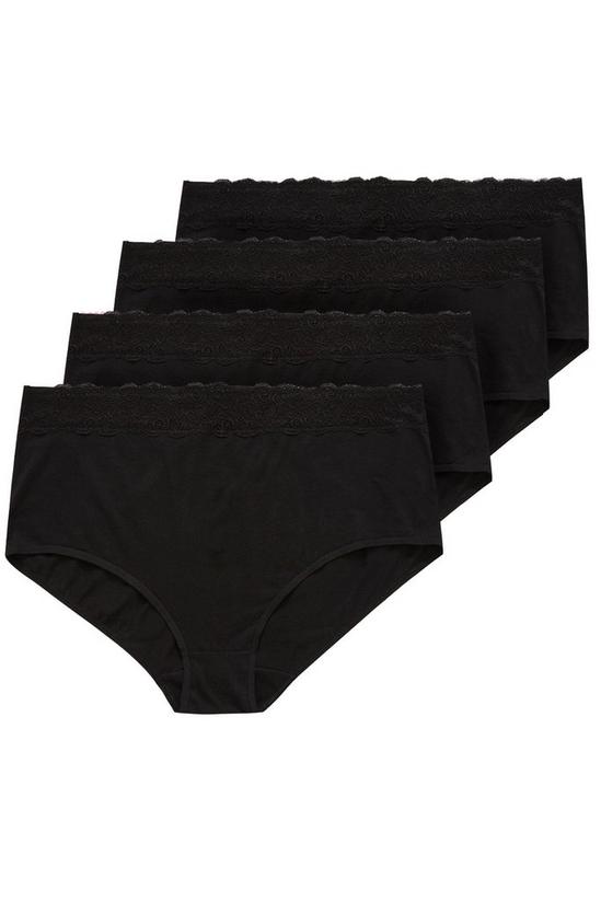 Yours 4 Pack Lace Trim Full Briefs 2