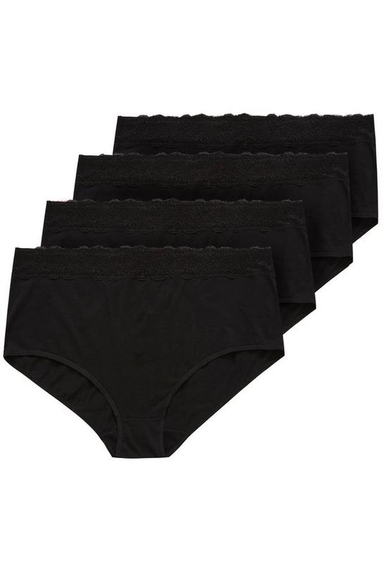 Yours 4 Pack Lace Trim Full Briefs 4