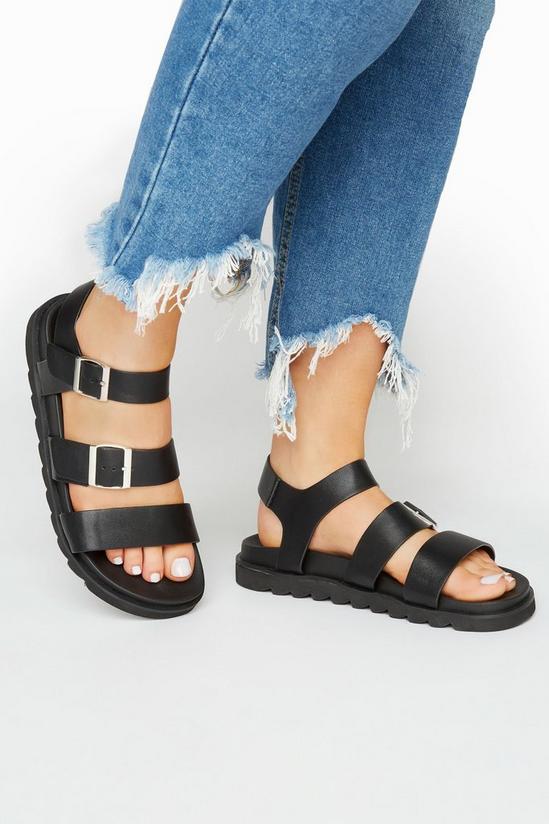 Yours Extra Wide Fit Footbed Buckle Sandals 1