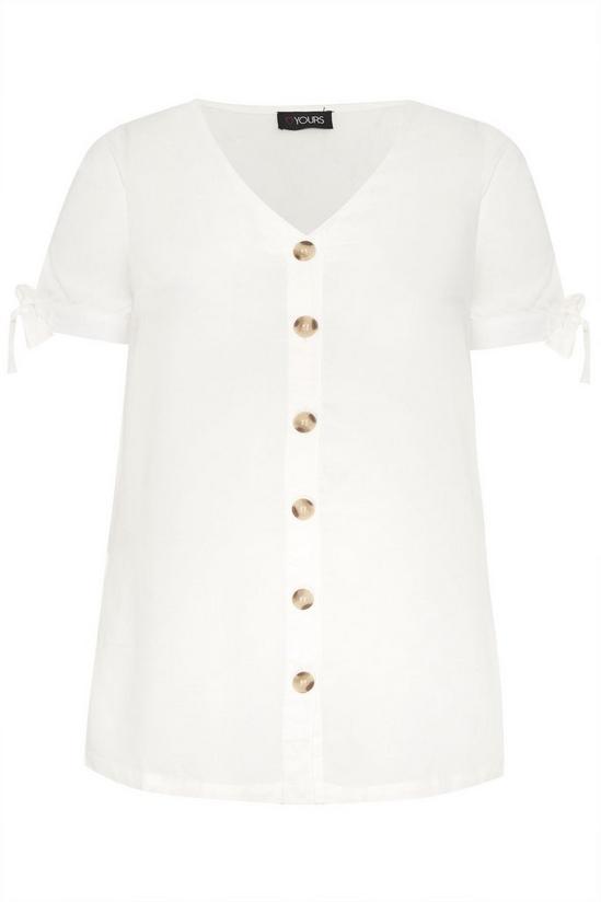 Yours Button Front Tie Sleeve Top 2