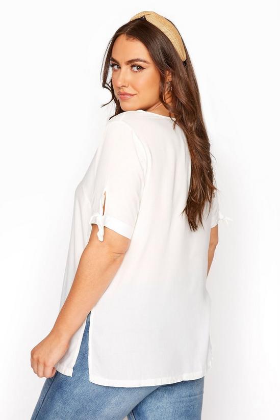 Yours Button Front Tie Sleeve Top 4