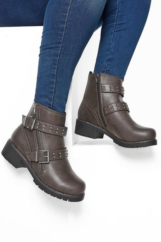 Yours Extra Wide Fit Strap Buckle Ankle Boots 1
