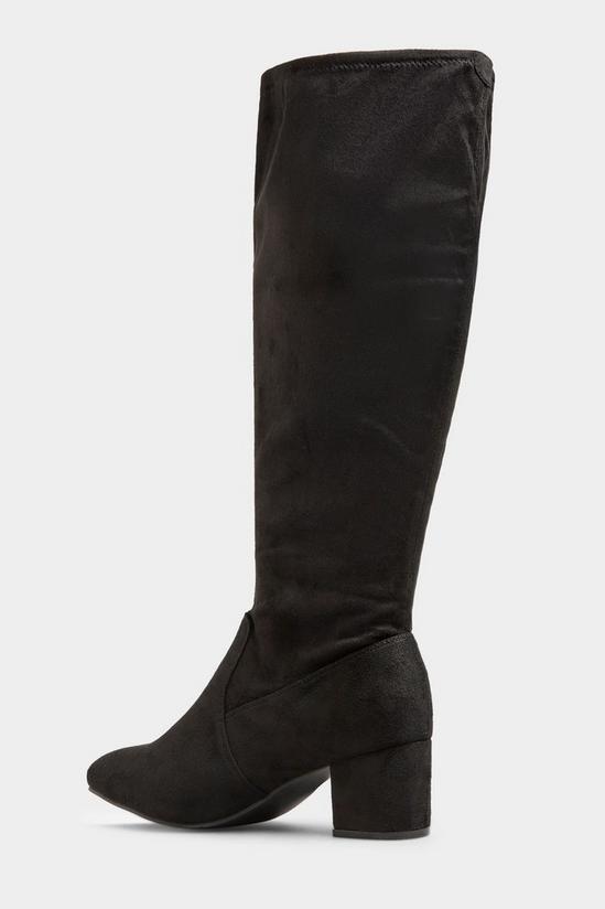 Yours Extra Wide Fit Stretch Vegan Faux Suede Heeled Knee High Boots 4
