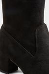 Yours Extra Wide Fit Stretch Vegan Faux Suede Heeled Knee High Boots thumbnail 5