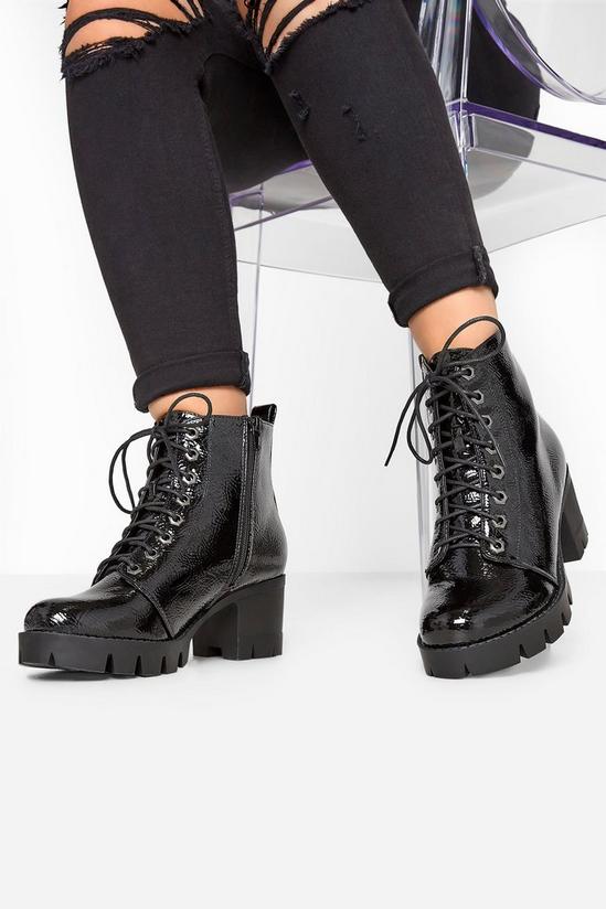 Yours Wide Fit Lace Up Heeled Boots 1